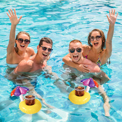 10.75" Inflatable Parasol Swimming Pool Floating Drink Holder