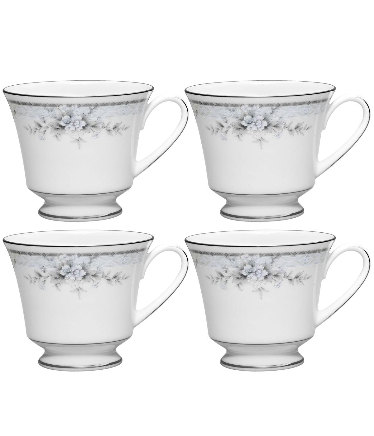  Noritake Sweet Leilani Set of 4 Cups - Gray - Bonton