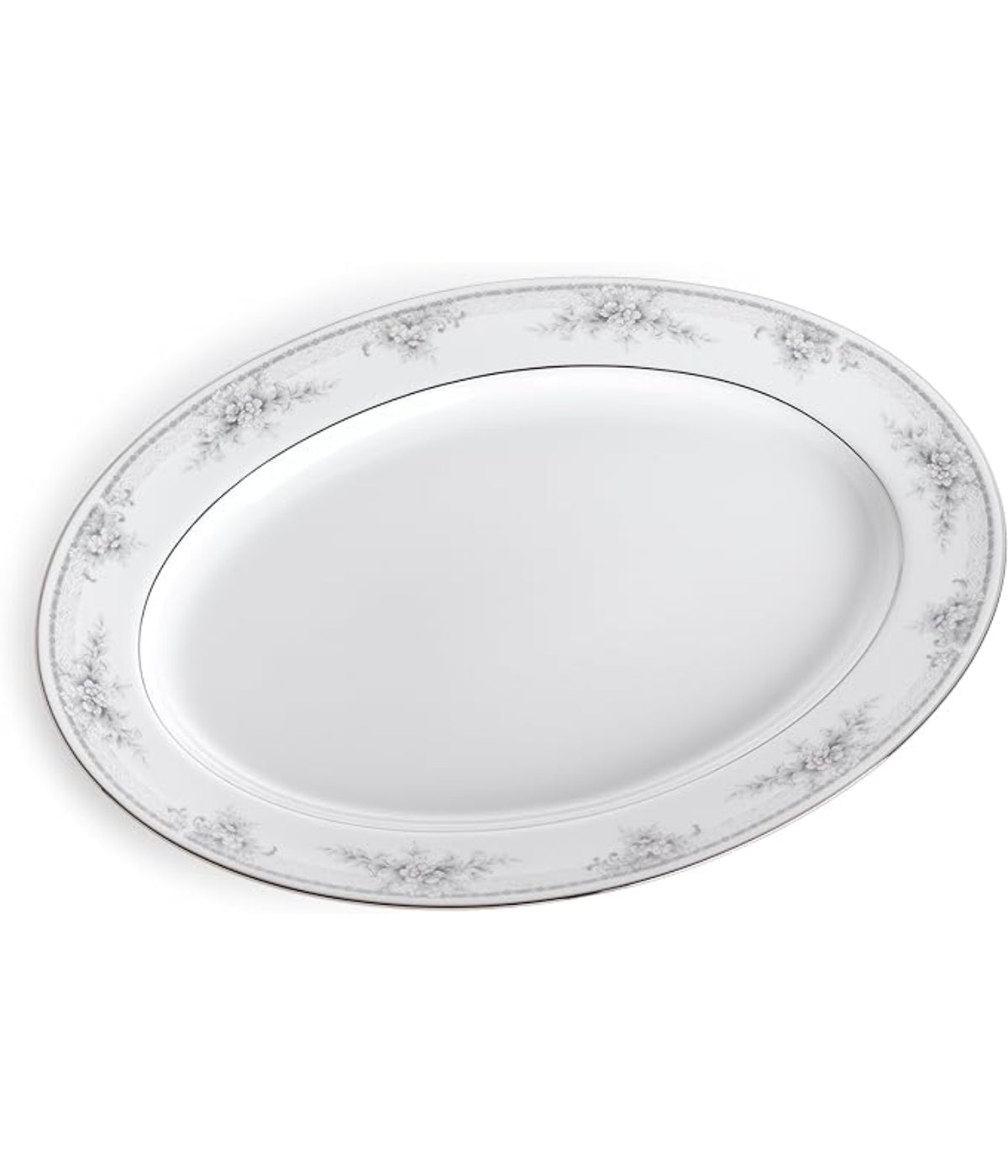  Noritake Sweet Leilani Oval Platter - Gray - Bonton