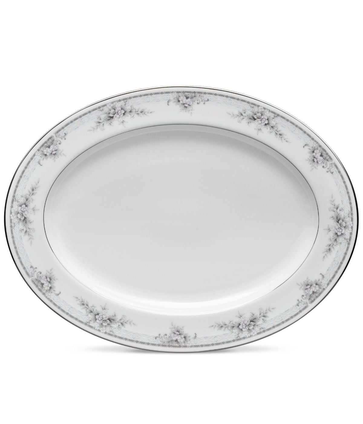  Noritake Sweet Leilani Oval Platter - Gray - Bonton