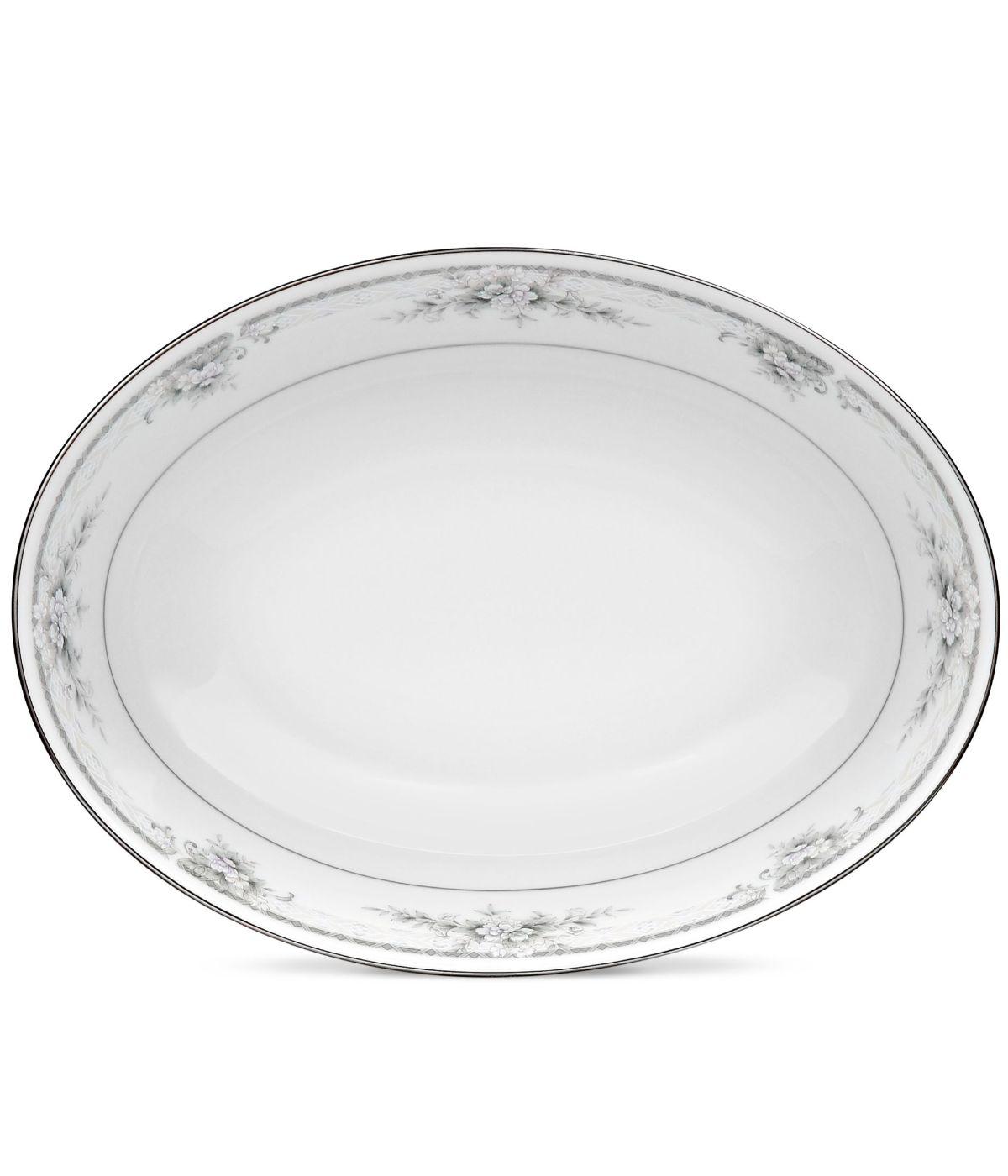  Noritake Sweet Leilani Oval Vegetable Bowl - Gray - Bonton