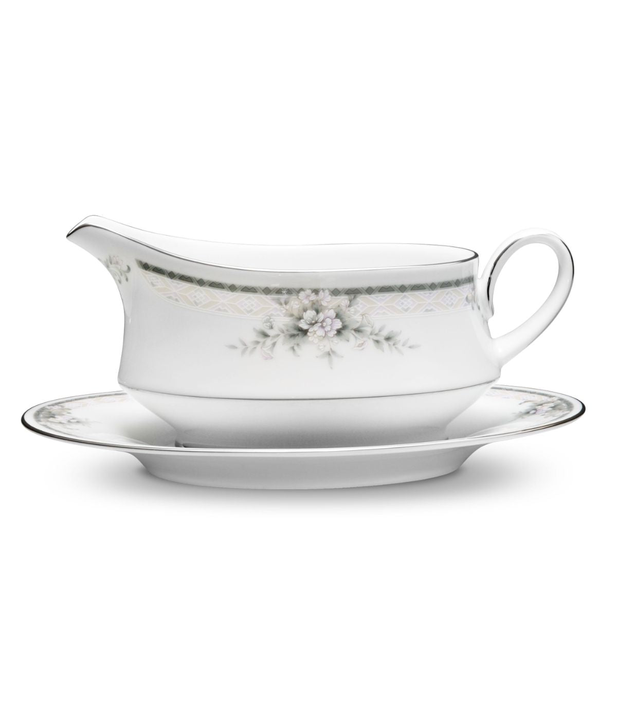  Noritake Sweet Leilani Gravy with Stand - Gray - Bonton