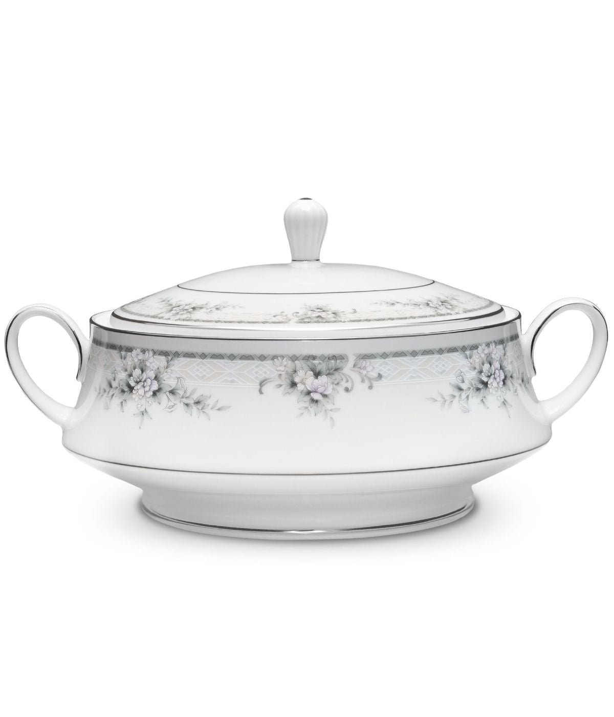  Noritake Sweet Leilani Covered Vegetable Bowl - Gray - Bonton