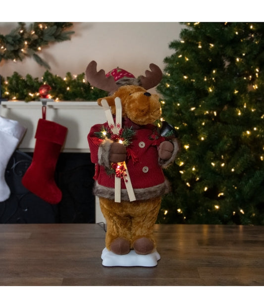 Lighted & Animated Musical Moose Christmas Figure 24"