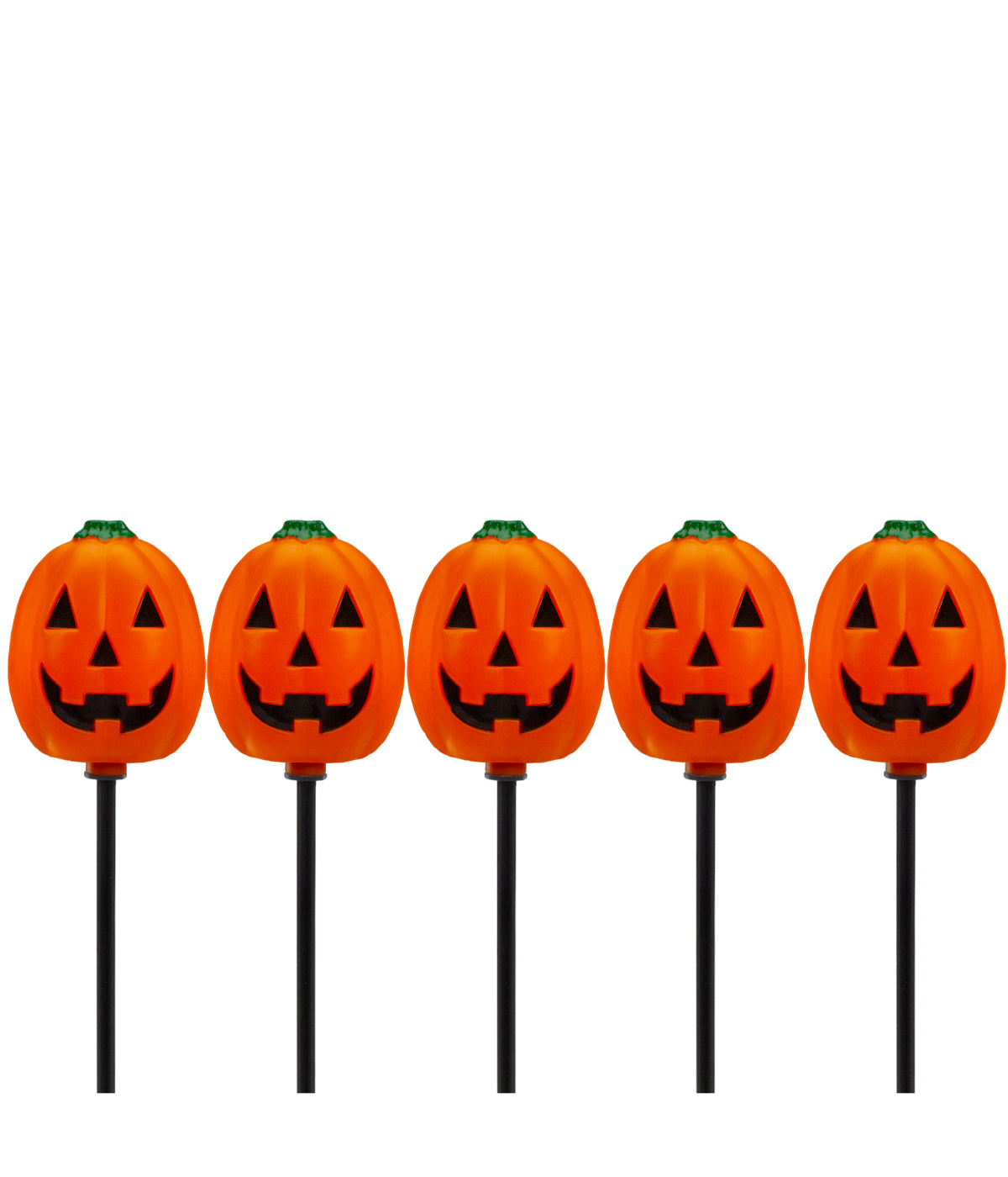  Jack-O-Lantern Shaped Halloween Pathway Markers Set of 5 - Orange - Bonton