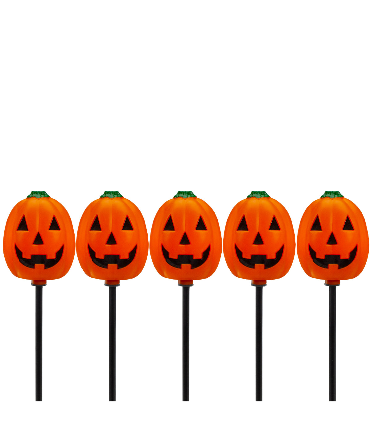 Jack-O-Lantern Shaped Halloween Pathway Markers Set of 5
