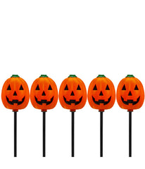 Jack-O-Lantern Shaped Halloween Pathway Markers Set of 5