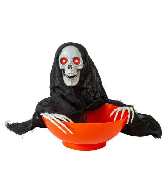Animated Grim Reaper Halloween Candy Bowl
