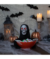 Animated Grim Reaper Halloween Candy Bowl