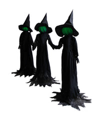 Lighted Faceless Witch Trio Outdoor Halloween Stakes