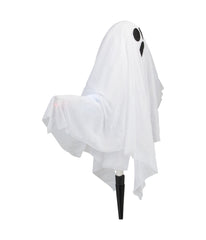 Lighted White Ghost Halloween Lawn Stakes Set of 3