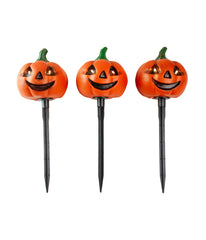 Lighted Jack-o-Lantern Halloween Pathway Markers Set of 3