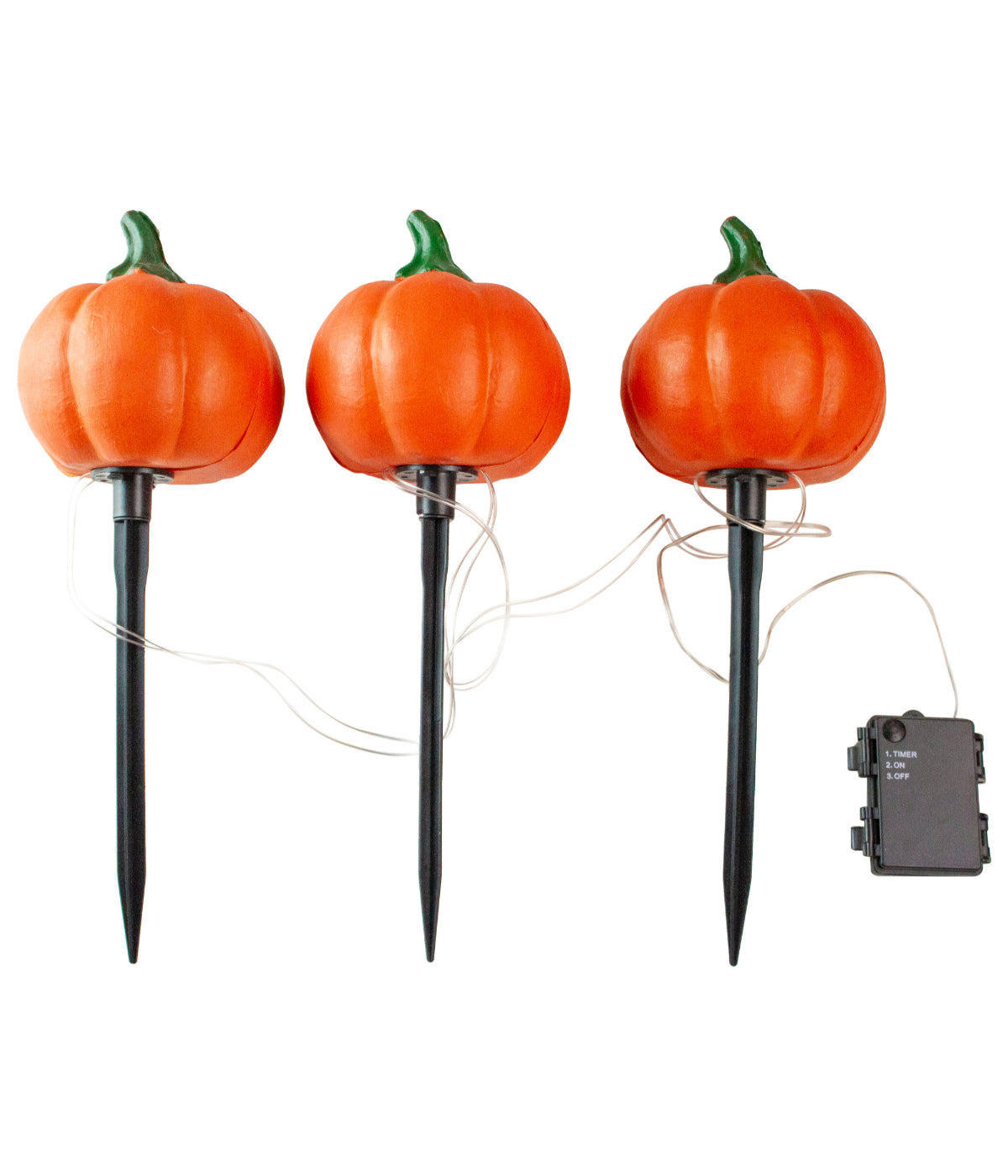 Lighted Jack-o-Lantern Halloween Pathway Markers Set of 3