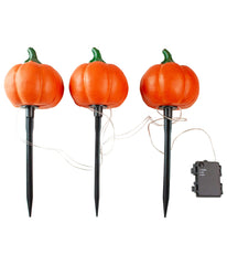 Lighted Jack-o-Lantern Halloween Pathway Markers Set of 3