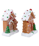 Gingerbread Houses With Gingerbread Boy & Girl Christmas Decoration Set of 2 , 5"