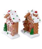Gingerbread Houses With Gingerbread Boy & Girl Christmas Decoration Set of 2 , 5"