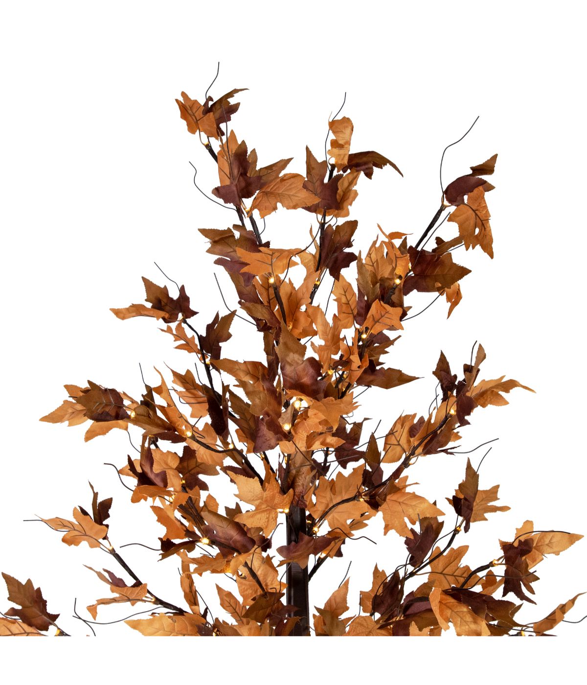  LED Lighted Autumn Harvest Artificial Maple Leaf Tree Orange - Orange - Bonton