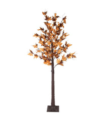 LED Lighted Autumn Harvest Artificial Maple Leaf Tree Orange