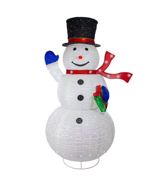 White Iridescent Twinkling Snowman LED Lighted Outdoor Christmas Decoration, 71"