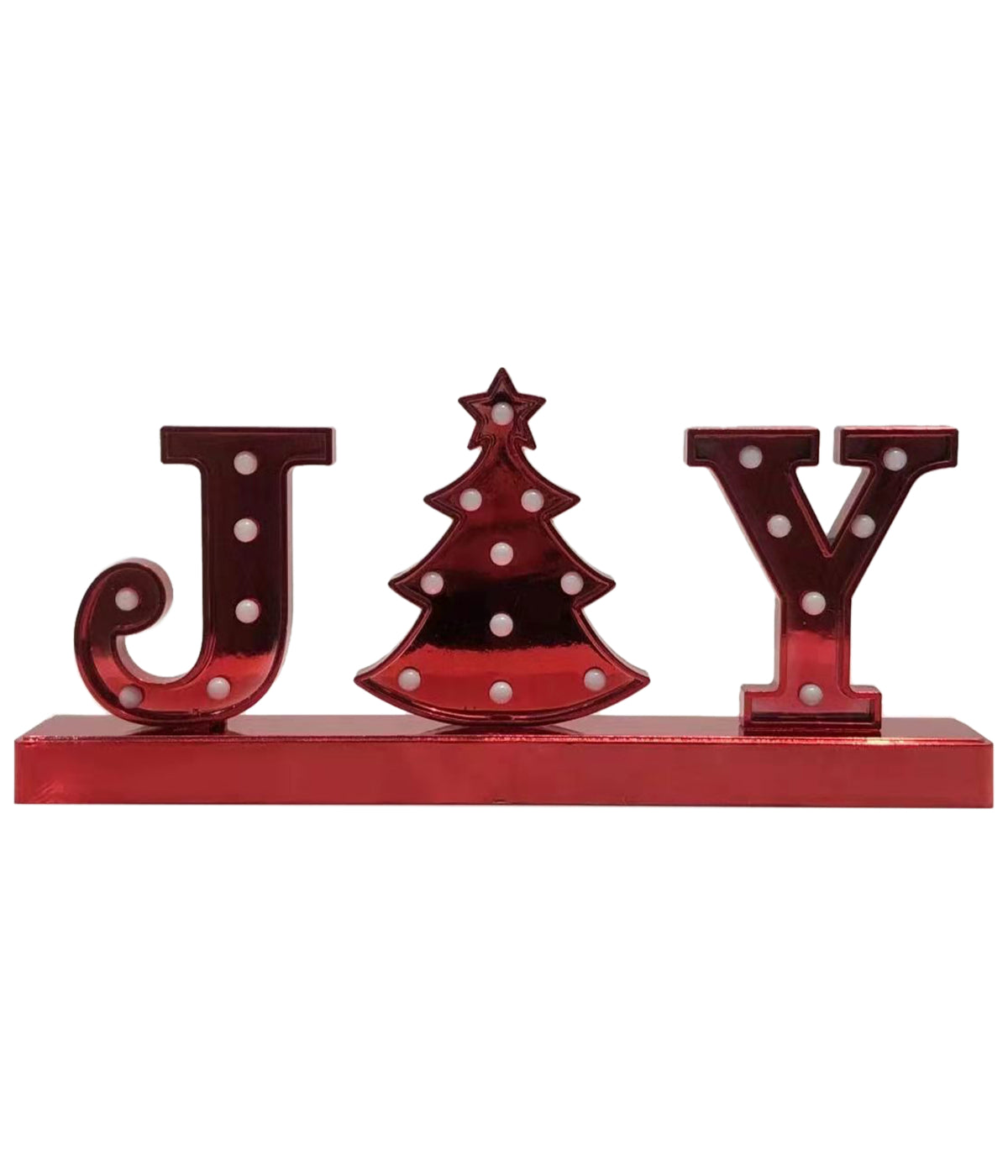  Red 'Joy' Christmas Marquee Sign with LED Lights, 6.5