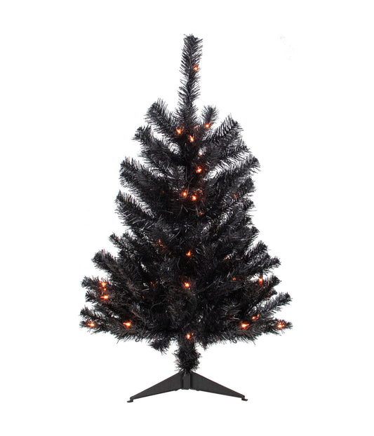 Pre-Lit Medium Black Noble Spruce Artificial Halloween Tree