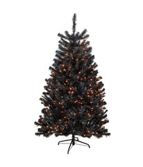 Pre-Lit Black Noble Spruce Artificial Halloween Tree