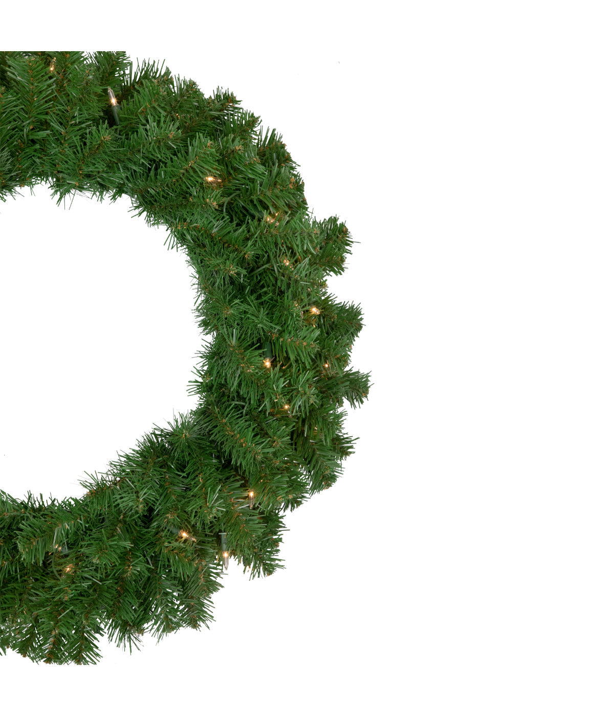 Dorchester Pine Artificial Christmas Wreath with Pre-Lit Clear Lights, 24"