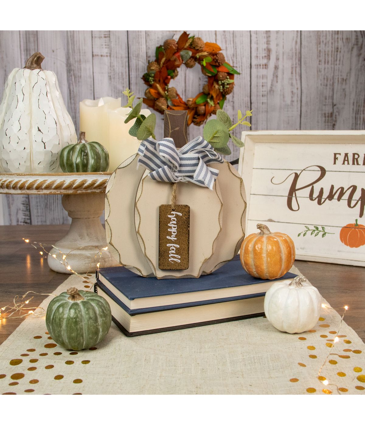  Happy Fall Pumpkin Fall Harvest Decoration Beige - Beige - Bonton