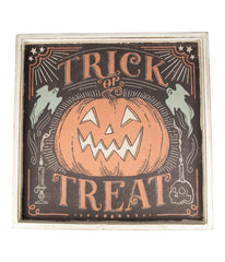 Trick or Treat Jack O Lantern Halloween Wall Sign