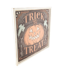 Trick or Treat Jack O Lantern Halloween Wall Sign