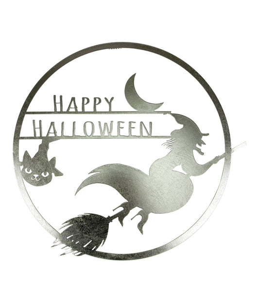 Flying Witch Happy Halloween Wall Sign