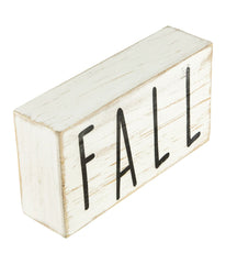 White Washed Wood Autumn Harvest Fall Sign White