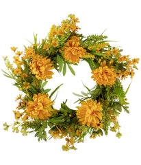 Yellow Peony Artificial Fall Harvest Twig Wreath Yellow