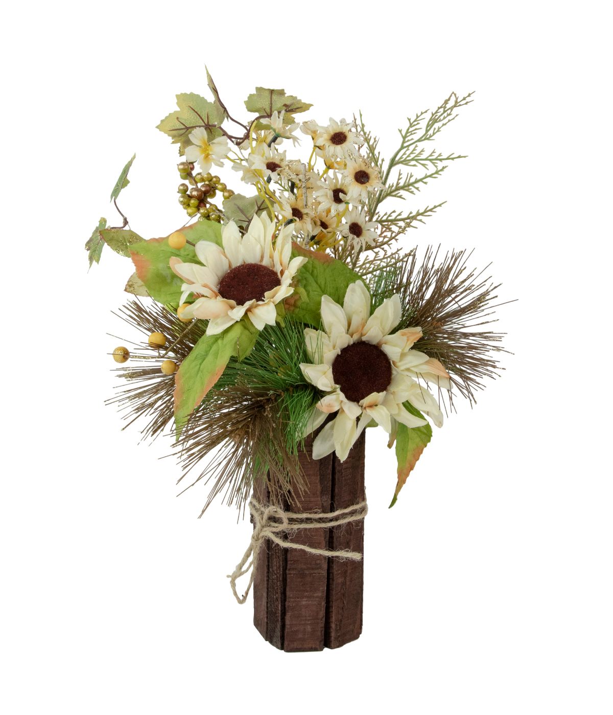  Sunflowers and Berries Artificial Fall Harvest Floral Decoration White - White - Bonton