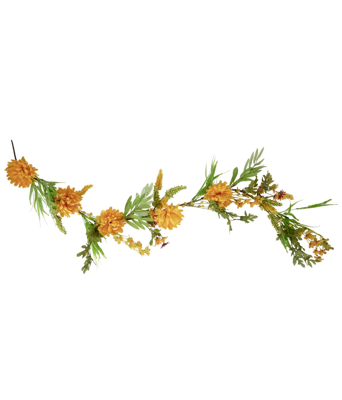  Orange Peony Artificial Fall Harvest Garland Unlit Orange - Orange - Bonton