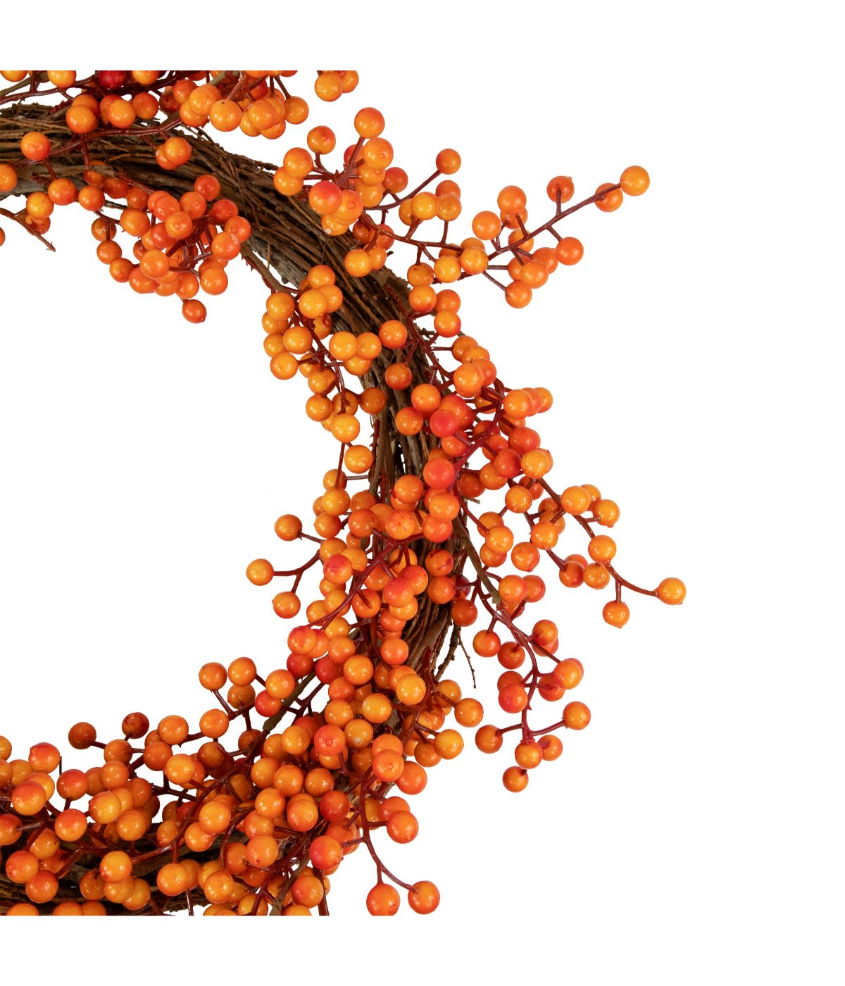  Red and Orange Berries Artifical Fall Harvest Twig Wreath Red - Red - Bonton