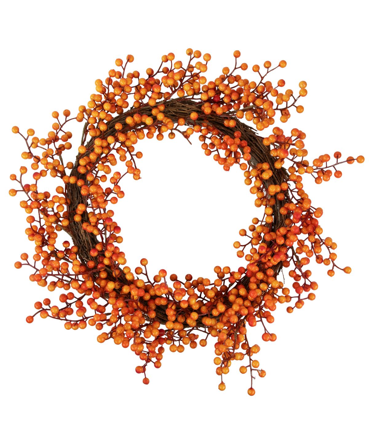  Red and Orange Berries Artifical Fall Harvest Twig Wreath Red - Red - Bonton