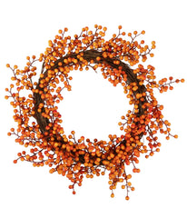 Red and Orange Berries Artifical Fall Harvest Twig Wreath Red