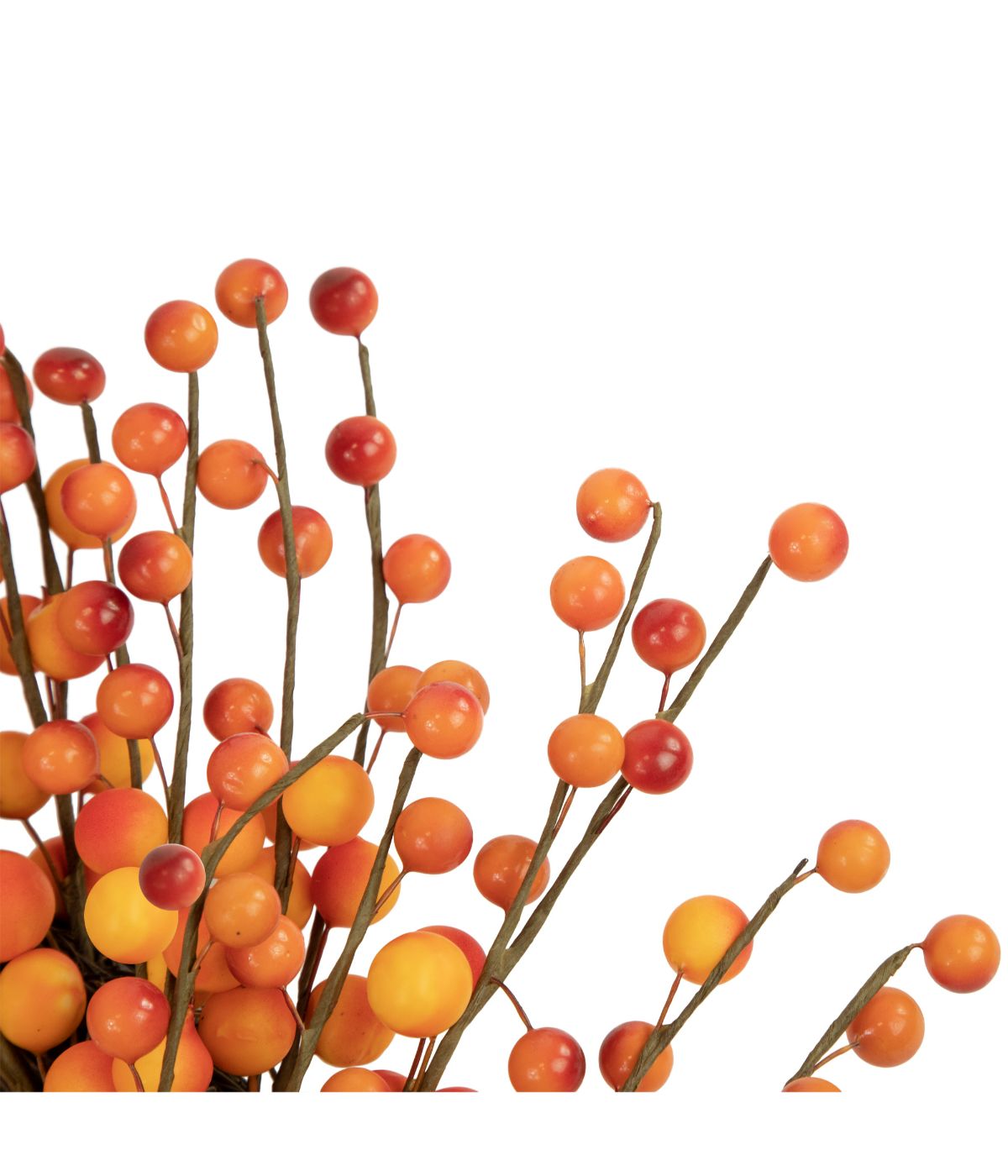  Orange and Red Berry Artifical Fall Harvest Twig Wreath Red - Red - Bonton