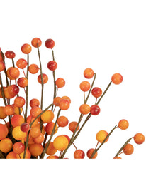 Orange and Red Berry Artifical Fall Harvest Twig Wreath Red