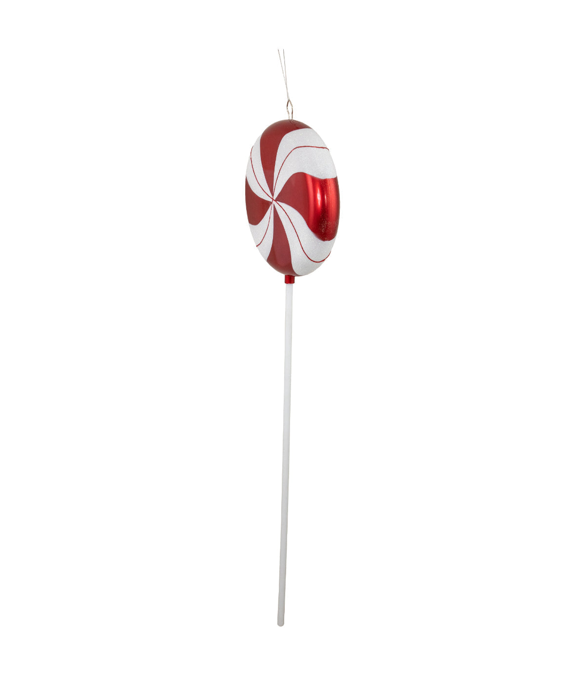  Red Pinwheel Lollipop with Iridescent Glitter Shatterproof Christmas Ornament, 42