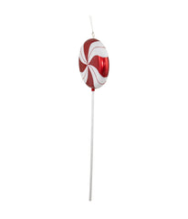 Red Pinwheel Lollipop with Iridescent Glitter Shatterproof Christmas Ornament, 42"