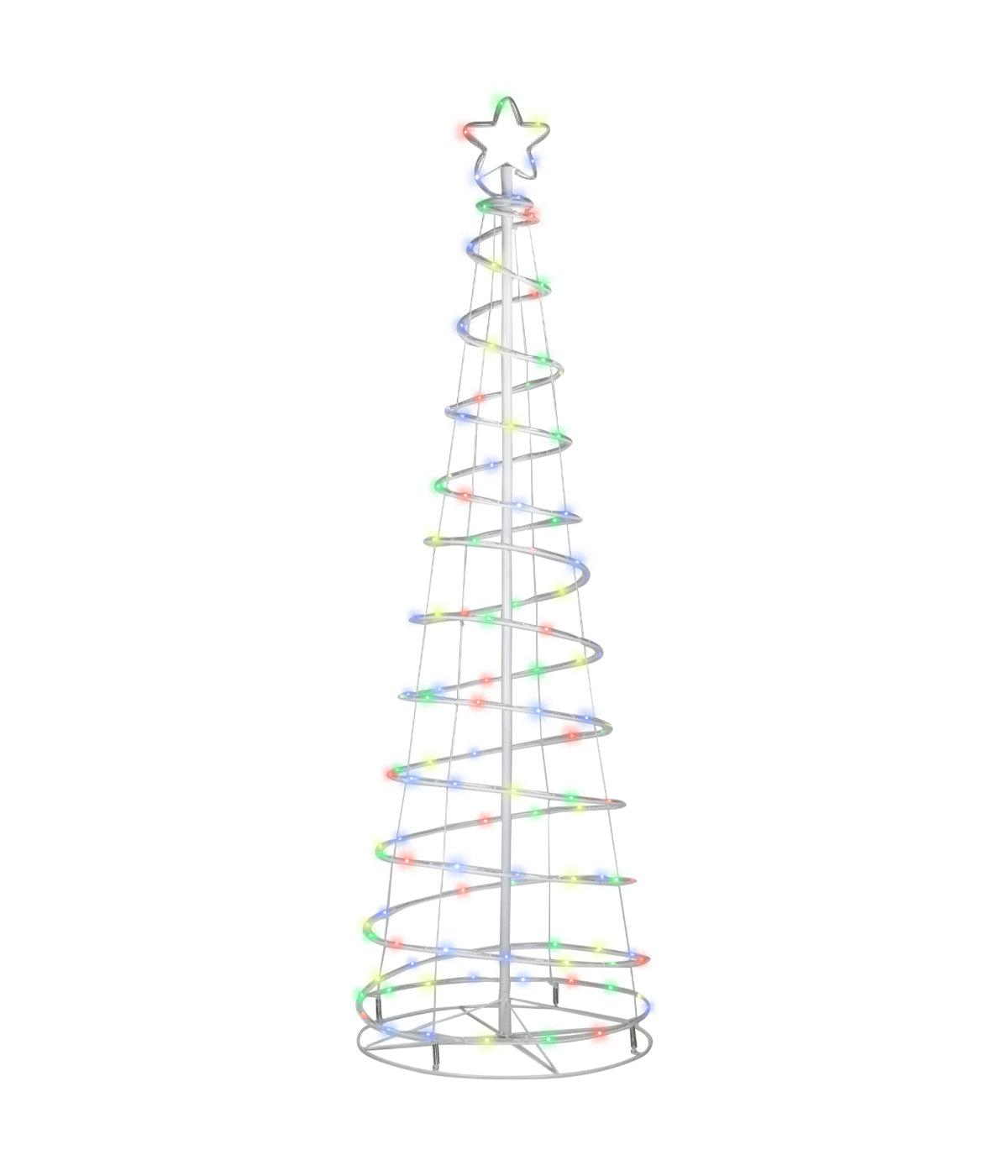  NorthLight LED Color Changing Multiple Function Outdoor Spiral Christmas Tree, 6' - White - Bonton