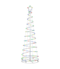 LED Color Changing Multiple Function Outdoor Spiral Christmas Tree, 6'