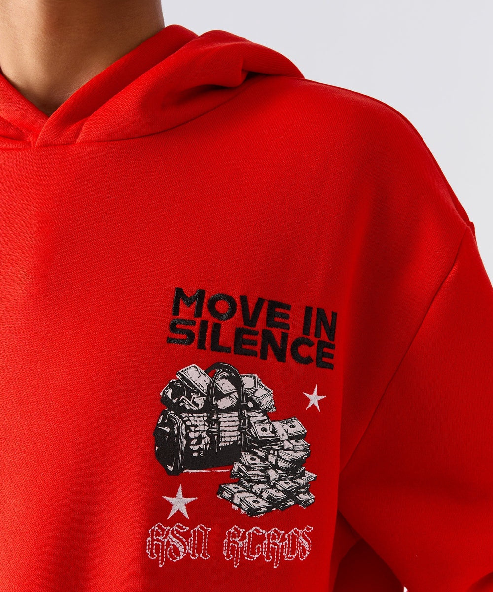  Reason Clothing Hustle Over Hype Embroidered Hoodie - Red - RED - Bonton