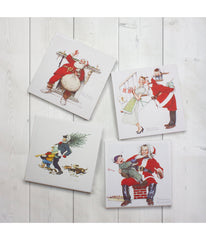 Classic Norman Rockwell Christmas Canvas Prints Set of 4