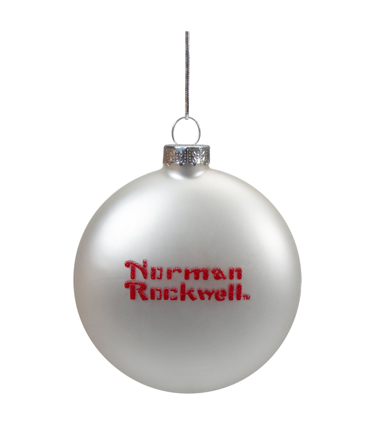 Glass Norman Rockwell Christmas Disc Ornament Set of 3