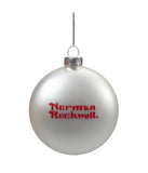 Glass Norman Rockwell Christmas Disc Ornament Set of 3