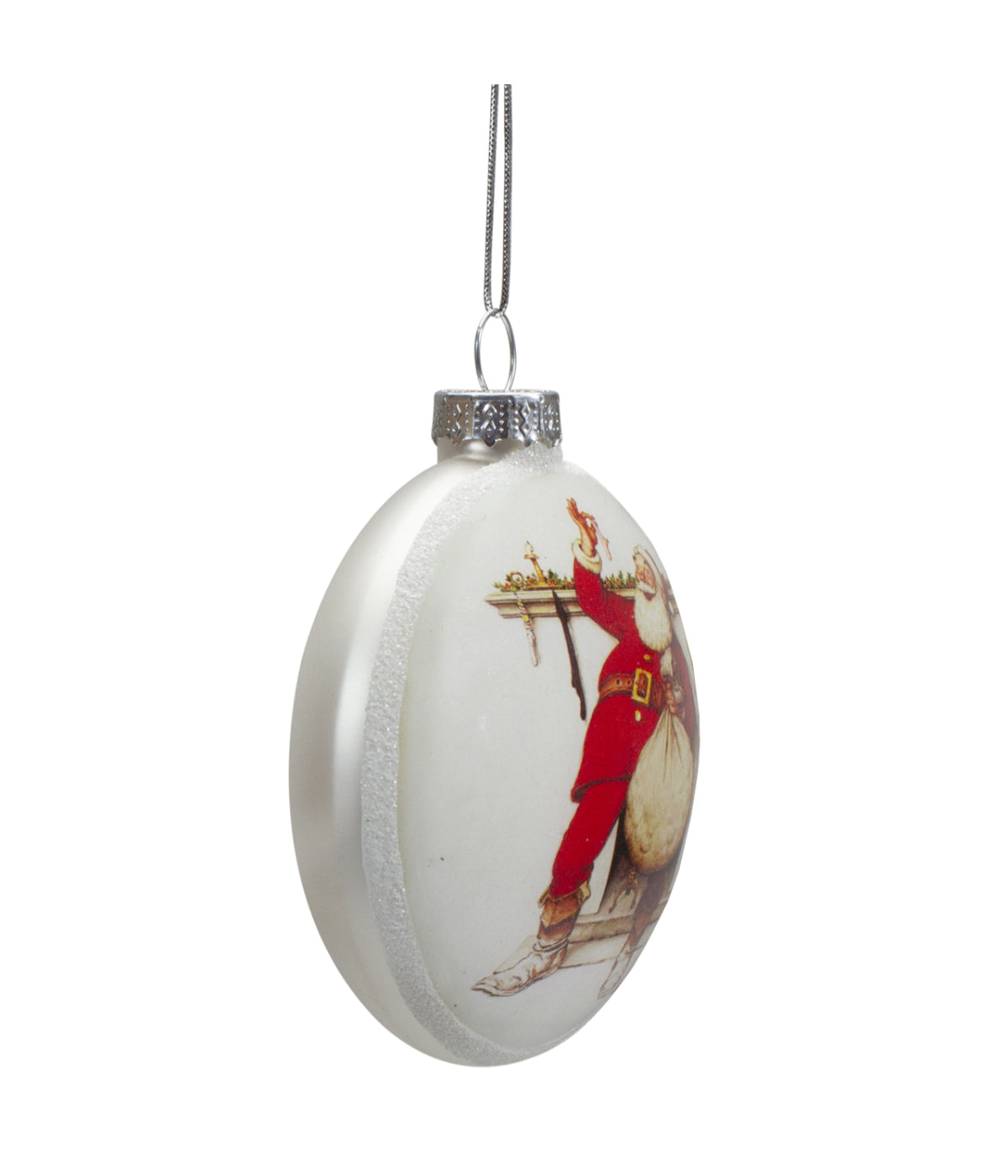  NorthLight Glass Norman Rockwell Christmas Disc Ornament Set of 3 - White - Bonton