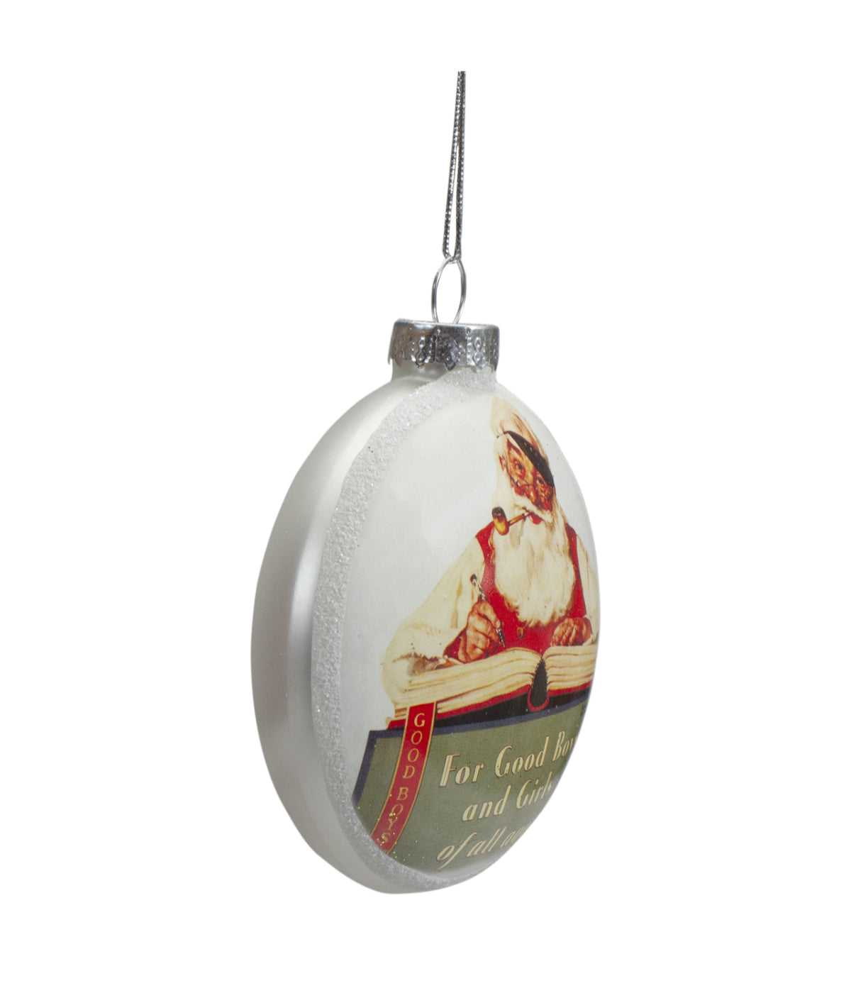 Glass Norman Rockwell Christmas Disc Ornament Set of 3